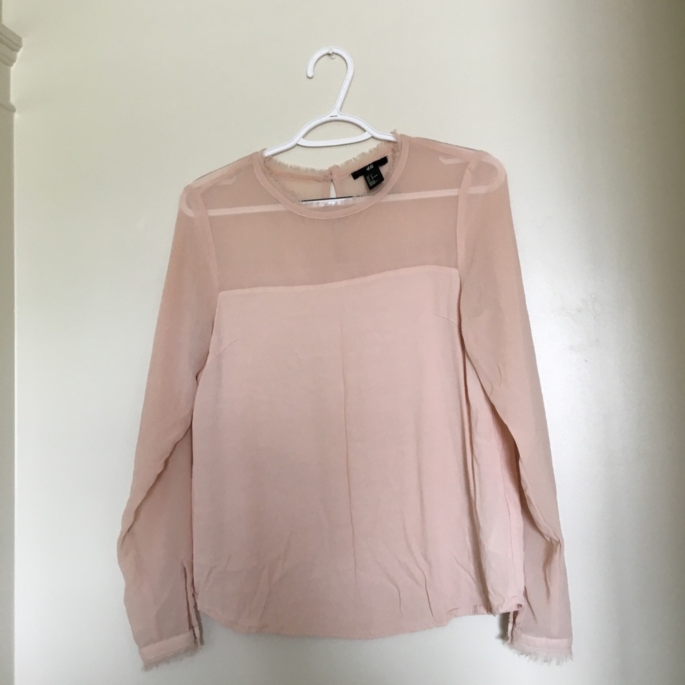 Sheer close neck top